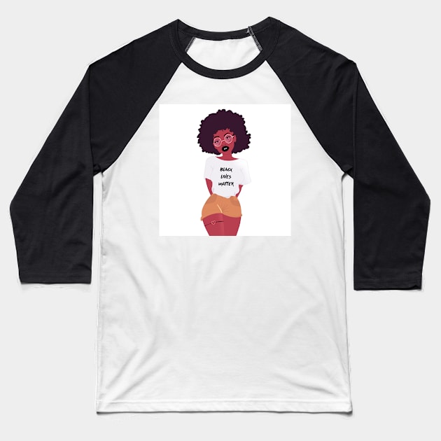 Black Lives Matter Baseball T-Shirt by Le petit fennec